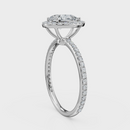 Pear Cut Halo with Pavé Band Ring– Diamonds