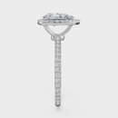 Pear Cut Halo with Pavé Band Ring– Diamonds