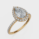 Pear Cut Halo with Pavé Band Ring– Diamonds