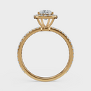 Pear Cut Halo with Pavé Band Ring– Diamonds