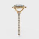 Pear Cut Halo with Pavé Band Ring– Diamonds