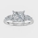 Princess Cut with Pear Side Stones Ring– Diamonds