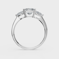 Princess Cut with Pear Side Stones Ring– Diamonds