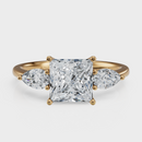 Princess Cut with Pear Side Stones Ring– Diamonds