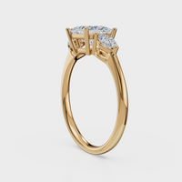 Princess Cut with Pear Side Stones Ring– Diamonds