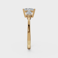 Princess Cut with Pear Side Stones Ring– Diamonds