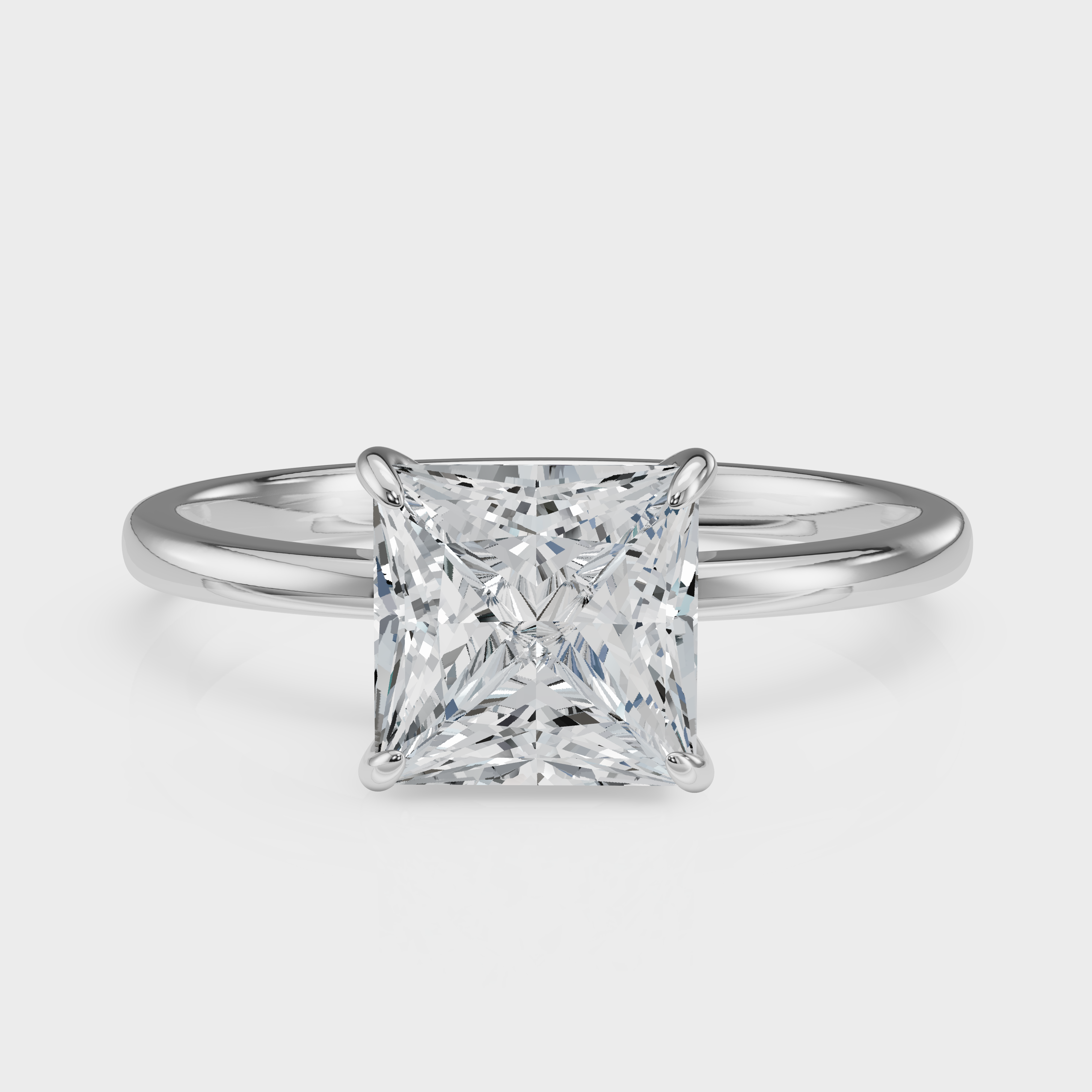 Princess Cut Solitaire Ring– Diamond