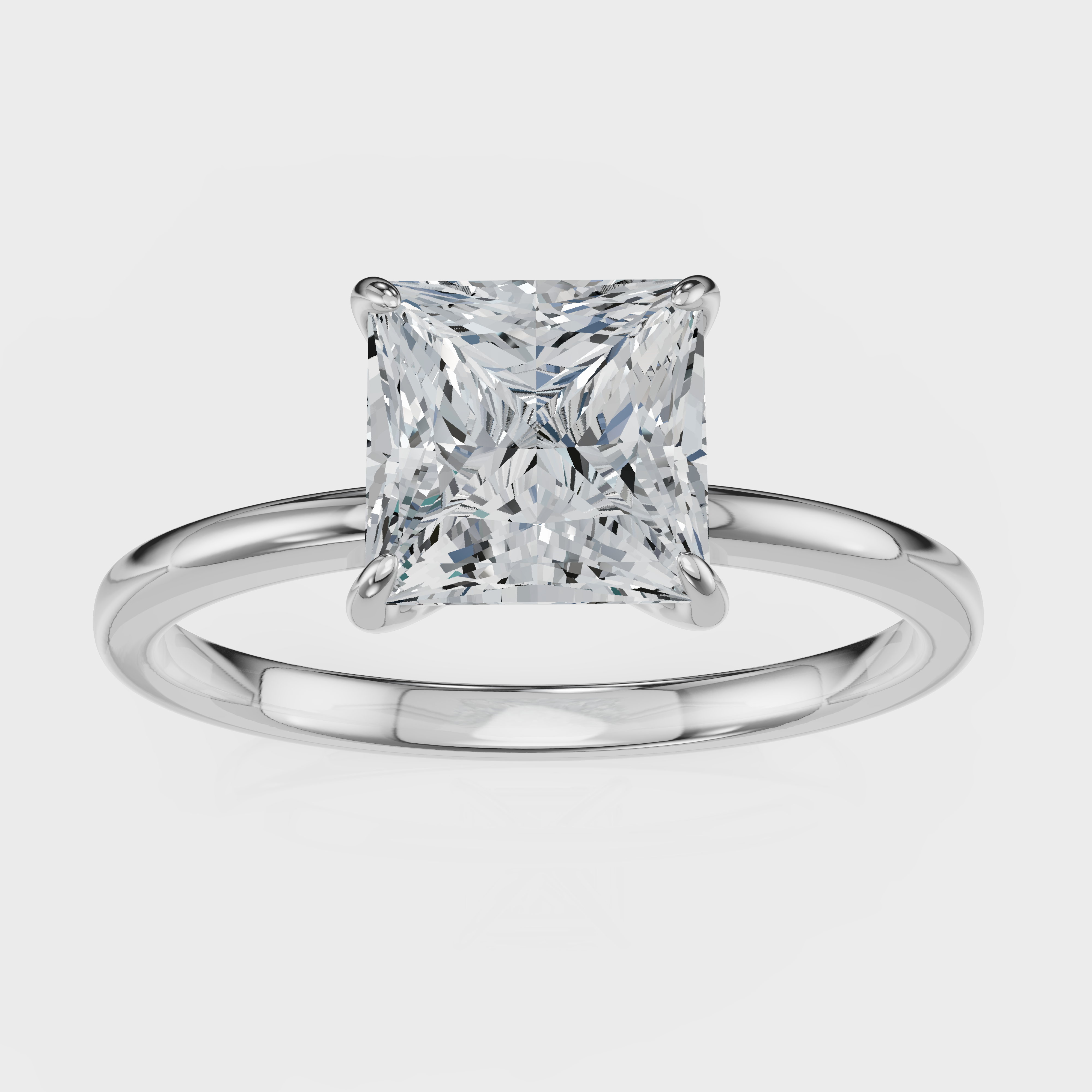 Princess Cut Solitaire Ring– Diamond