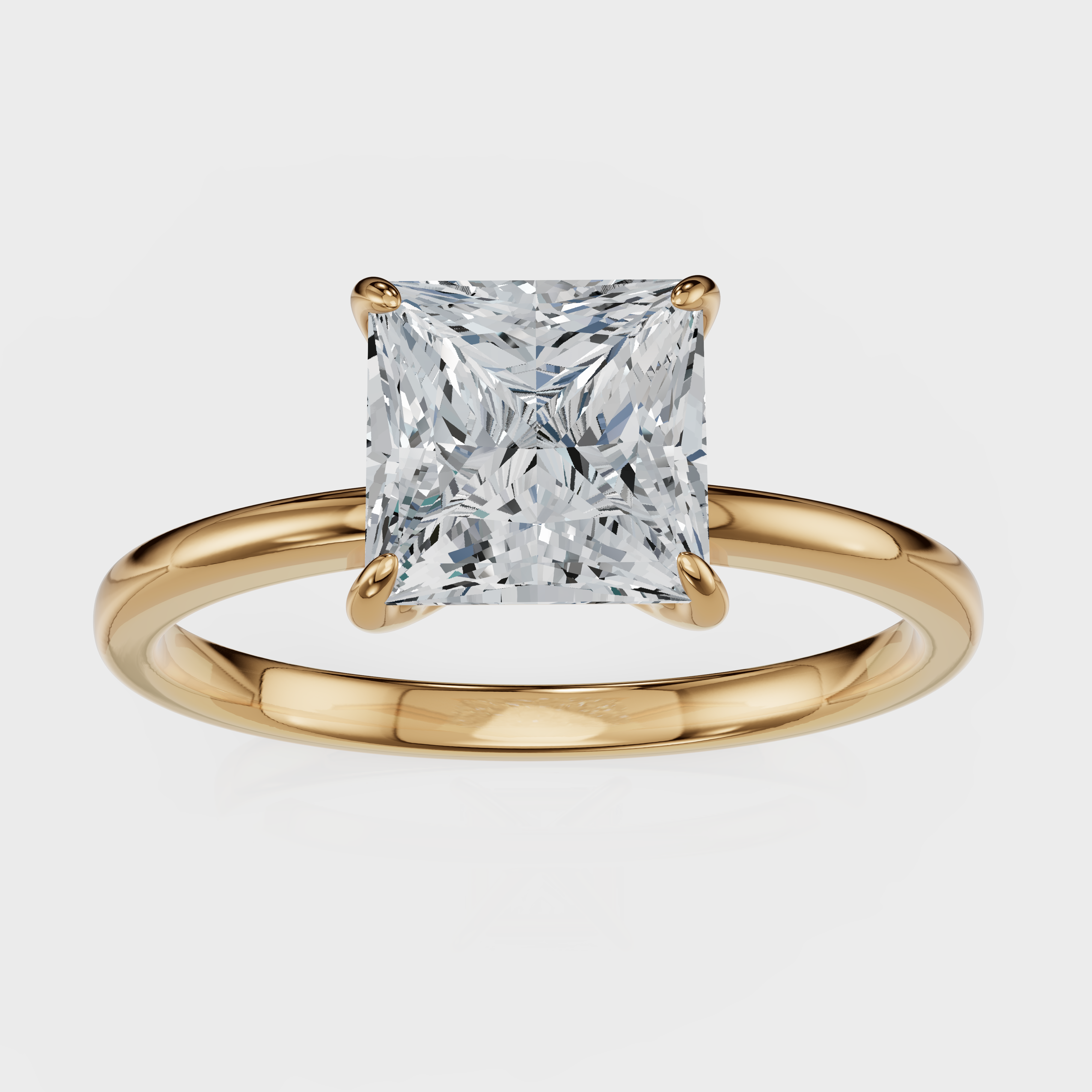 Princess Cut Solitaire Ring– Diamond