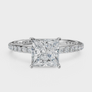Princess Cut with Pavé Band Ring– Diamonds