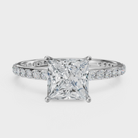 Princess Cut with Pavé Band Ring– Diamonds