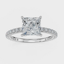 Princess Cut with Pavé Band Ring– Diamonds