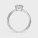 Princess Cut with Pavé Band Ring– Diamonds