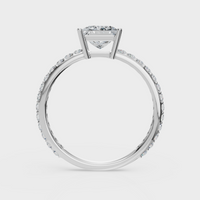 Princess Cut with Pavé Band Ring– Diamonds