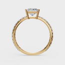 Princess Cut with Pavé Band Ring– Diamonds