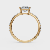 Princess Cut with Pavé Band Ring– Diamonds