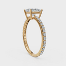 Princess Cut with Pavé Band Ring– Diamonds