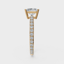 Princess Cut with Pavé Band Ring– Diamonds