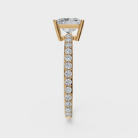 Princess Cut with Pavé Band Ring– Diamonds
