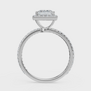 Princess Cut Halo with Pavé Band Ring– Diamonds