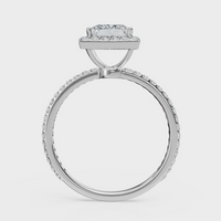 Princess Cut Halo with Pavé Band Ring– Diamonds