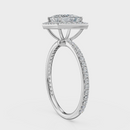 Princess Cut Halo with Pavé Band Ring– Diamonds