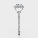 Princess Cut Halo with Pavé Band Ring– Diamonds