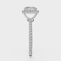 Princess Cut Halo with Pavé Band Ring– Diamonds