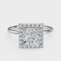 Princess Cut Halo Ring– Diamonds