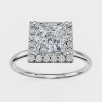 Princess Cut Halo Ring– Diamonds