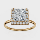 Princess Cut Halo Ring– Diamonds