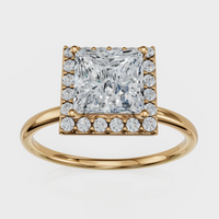 Princess Cut Halo Ring– Diamonds