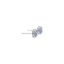 Princess-Cut Bicolor Sapphire Studs with Diamond Halo