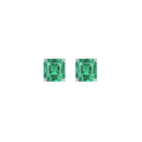 Square Emerald Studs