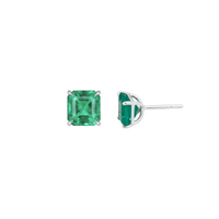 Square Emerald Studs