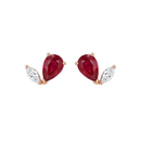 Pear Ruby & Diamond Marquise Studs