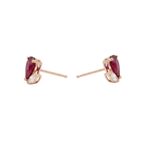 Pear Ruby & Diamond Marquise Studs