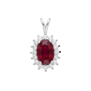 Oval Ruby & Diamond Cluster Charm