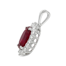 Oval Ruby & Diamond Cluster Charm