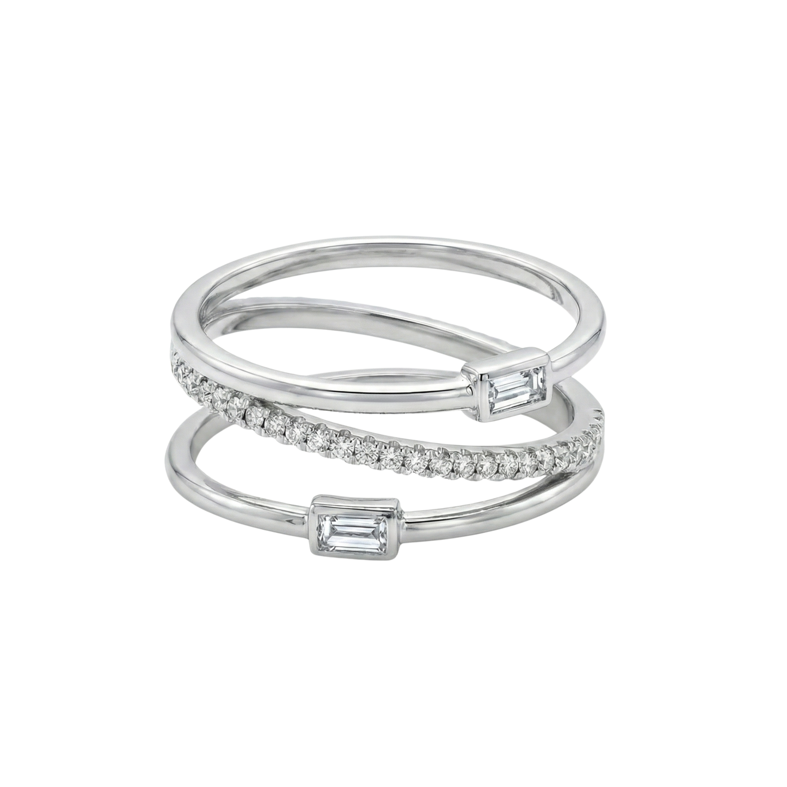 Z Baguette & Round Diamond Ring
