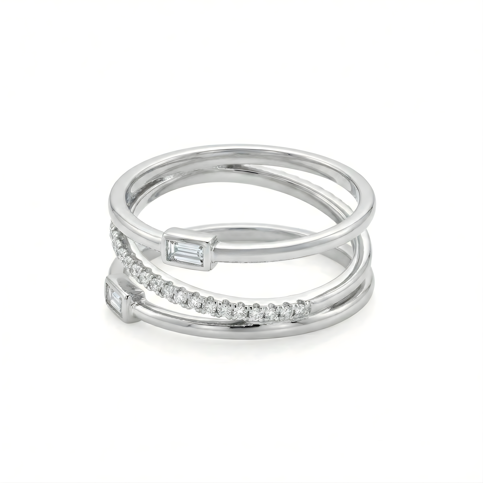 Z Baguette & Round Diamond Ring