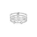 Triple Row Diamond Ring with Bezel Accents