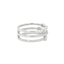 Triple Row Diamond Ring with Bezel Accents