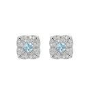 Aquamarine & Diamond Kite Studs