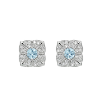 Aquamarine & Diamond Kite Studs
