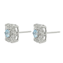 Aquamarine & Diamond Kite Studs
