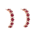 Round Ruby & Diamond Hoops