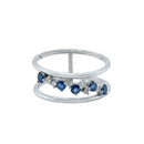 Z Diagonal Sapphire & Diamond Ring