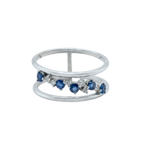 Z Diagonal Sapphire & Diamond Ring