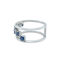 Z Diagonal Sapphire & Diamond Ring